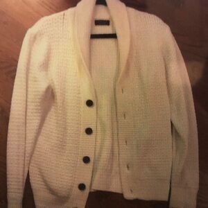 Men's Cream Cardigan Sweater